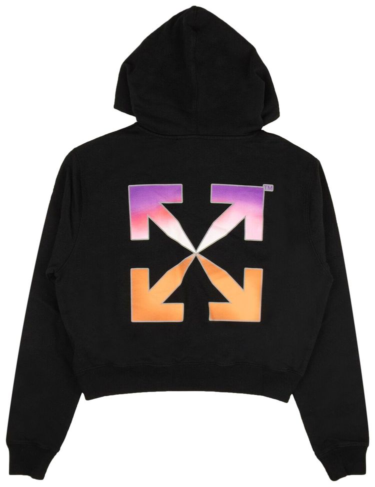 Off White Gradient Hoodie Black Multicolor