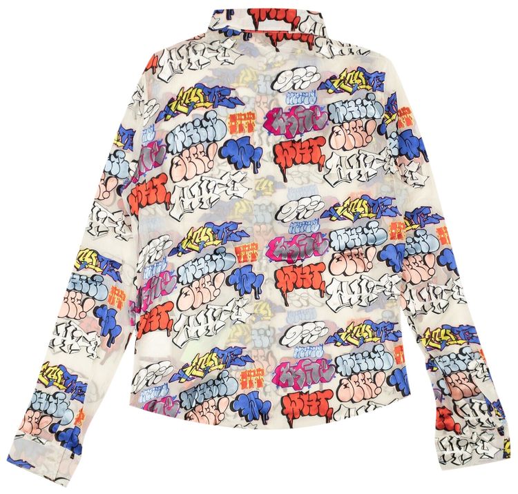 Off White Graffiti Logo Slim Fit Shirt Multicolor