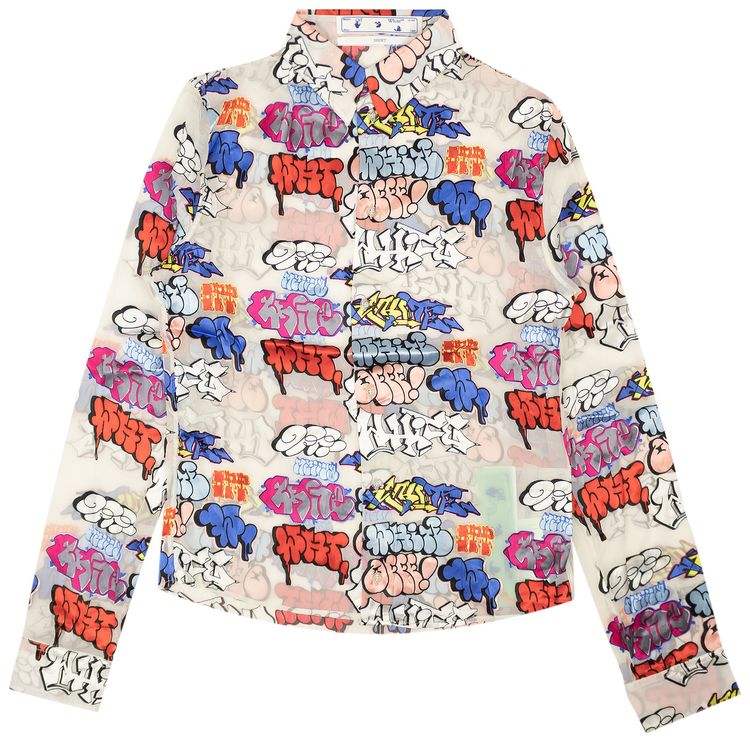 Off White Graffiti Logo Slim Fit Shirt Multicolor