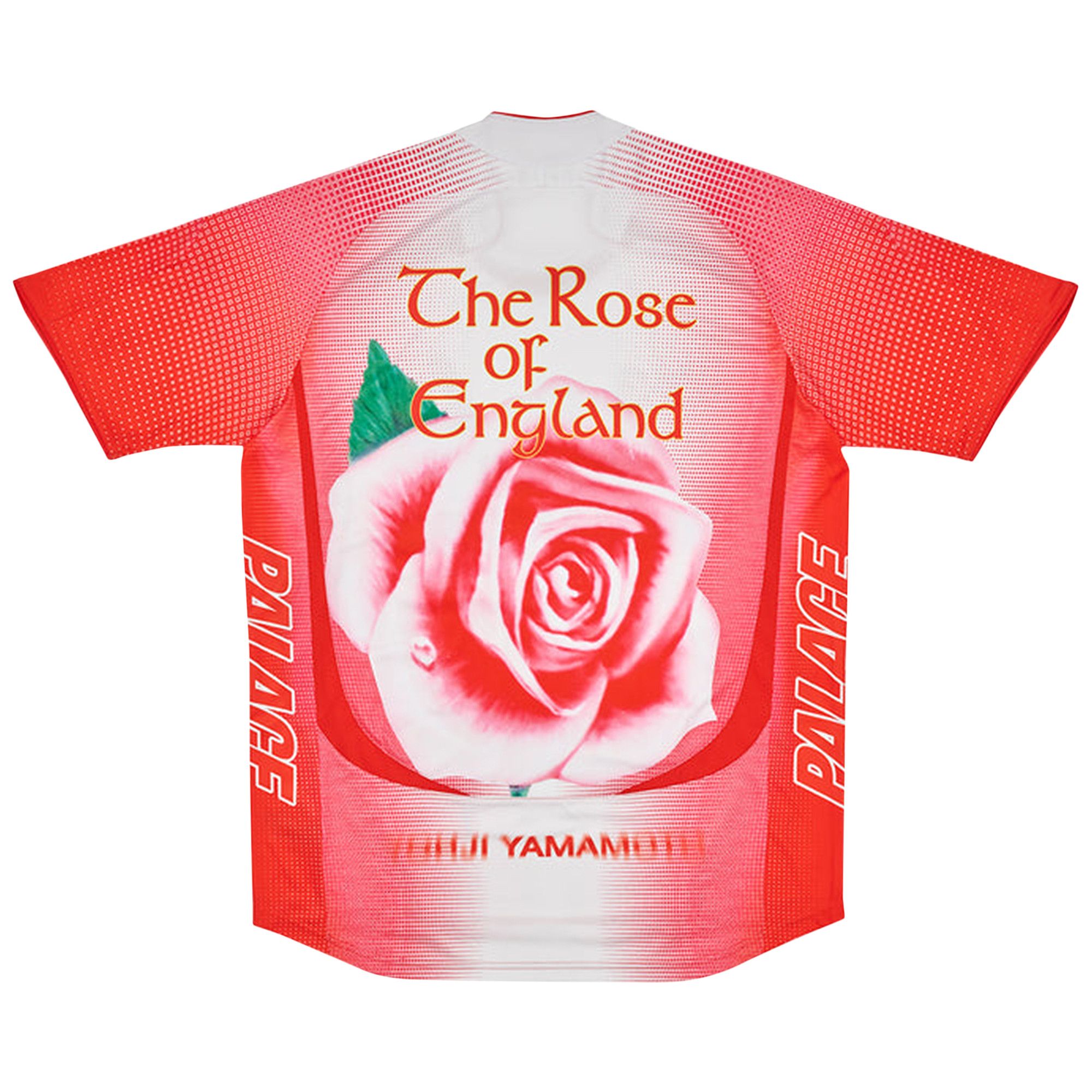 PALACE Y-3 ADIDAS FOOTBALL T-SHIRT JERSEY WHITE RED ROSE
