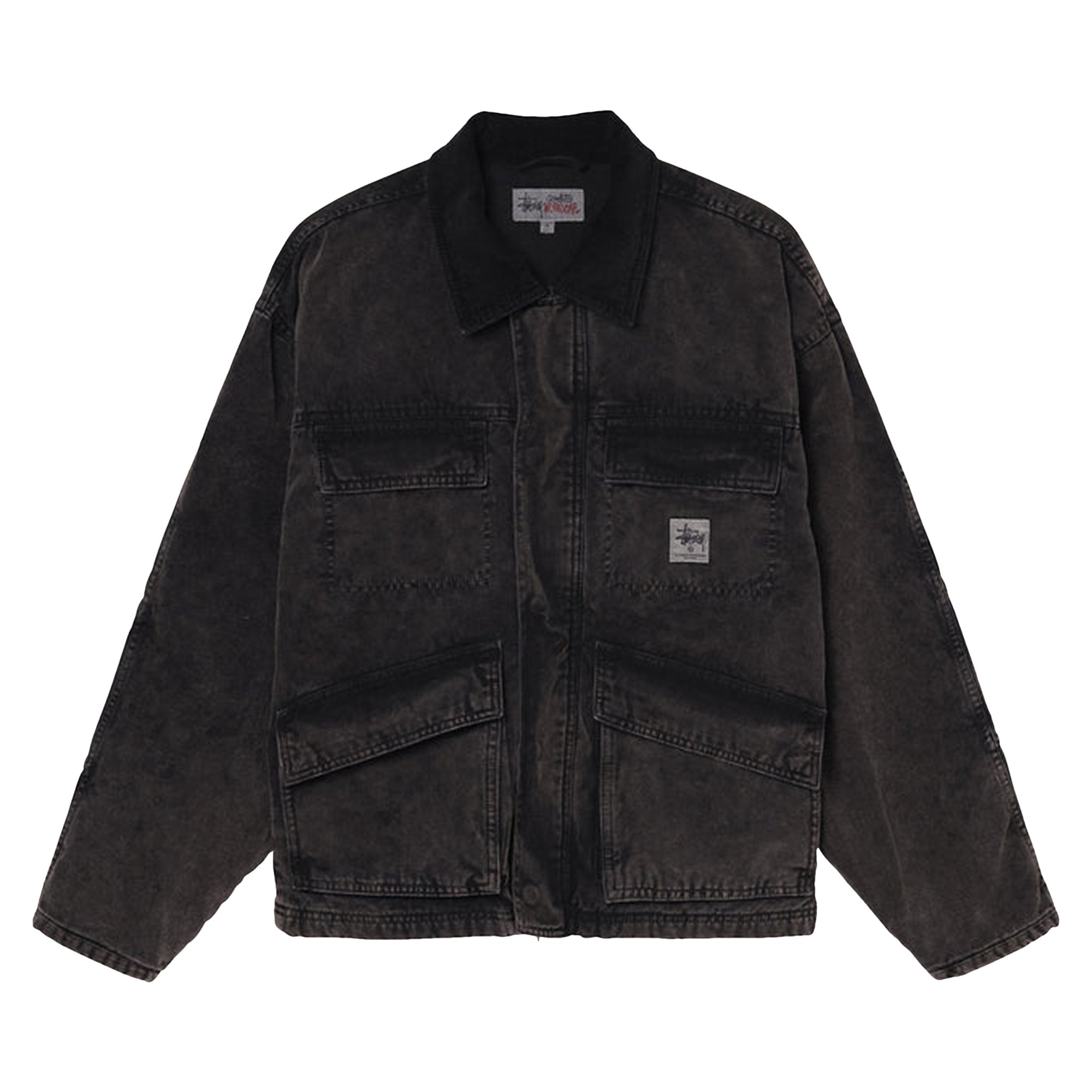 Buy Stussy Washed Canvas Shop Jacket 'Black' - 115589 BLAC | GOAT CA