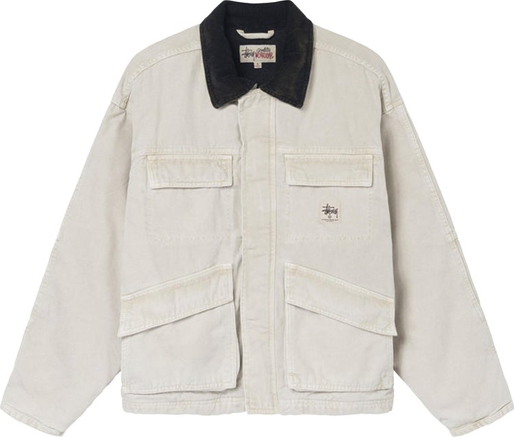 Stussy Washed Canvas Shop Jacket 'Bone'