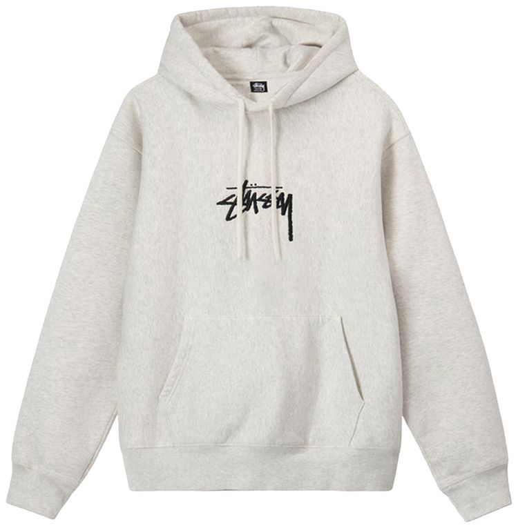 Stussy Stock Logo Applique Hood Ash Heather