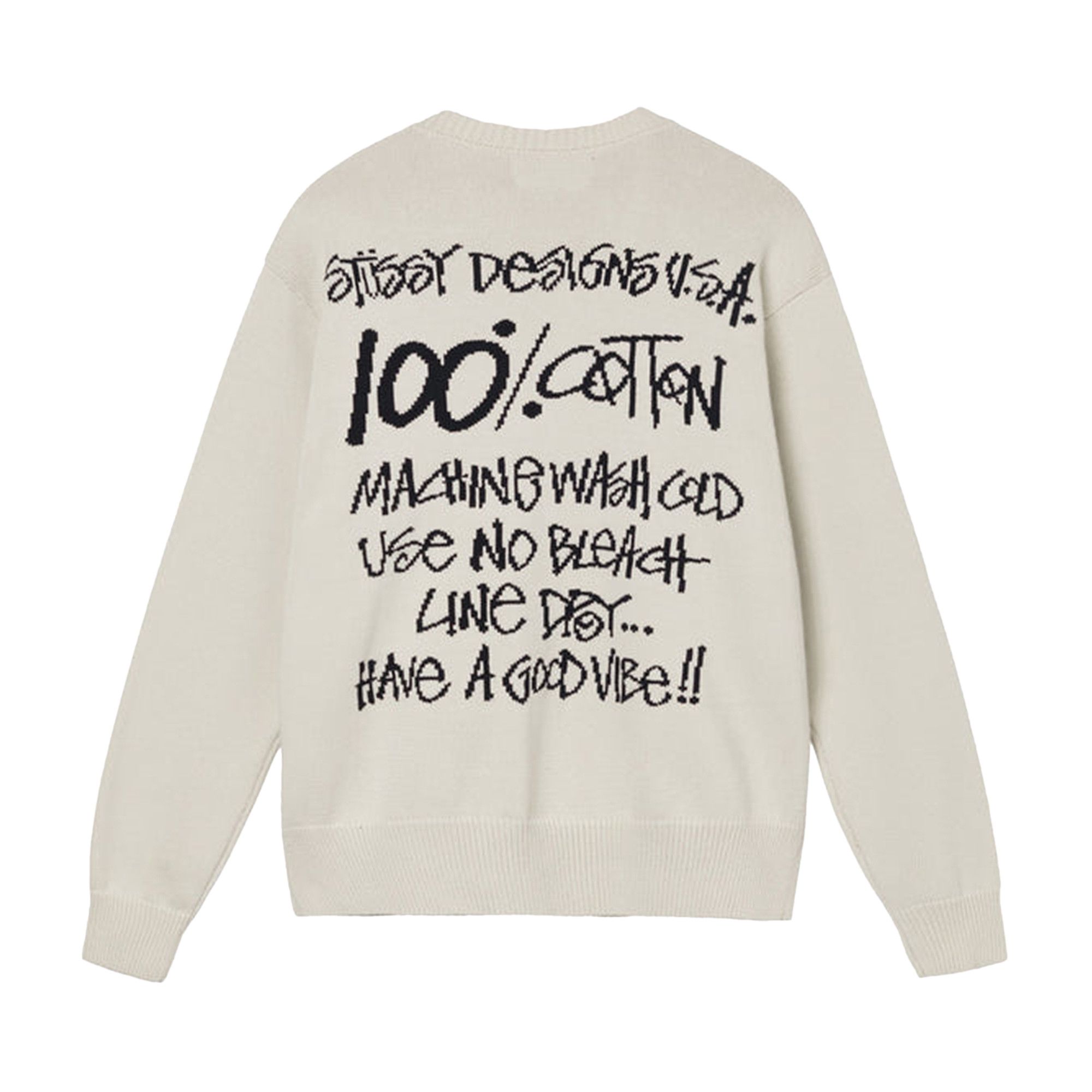 Buy Stussy Care Label Sweater 'Natural' - 117140 NATU | GOAT