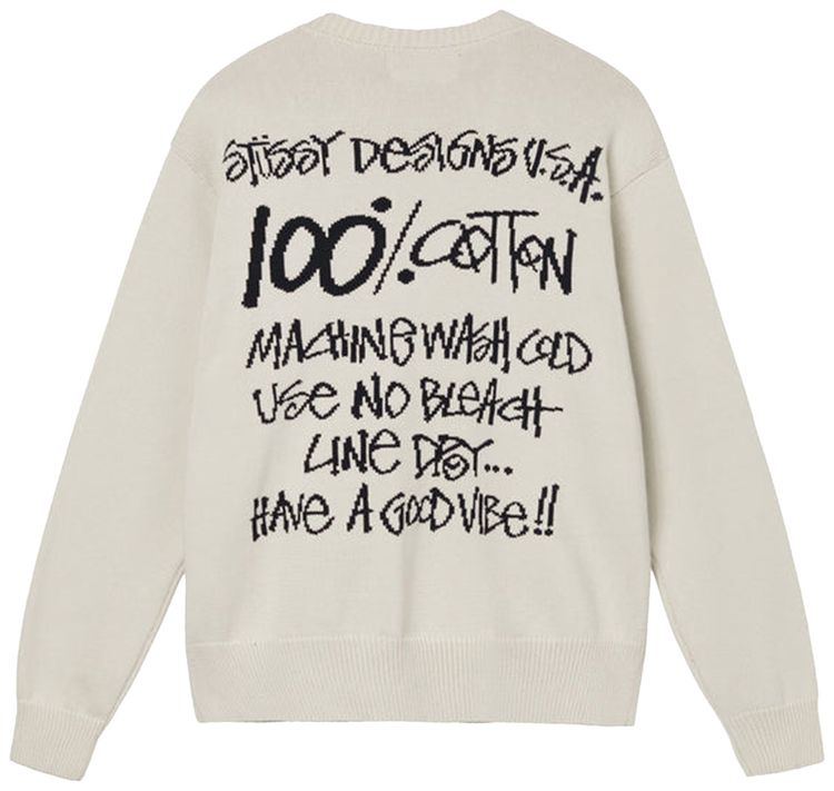 Stussy Care Label Sweater Natural