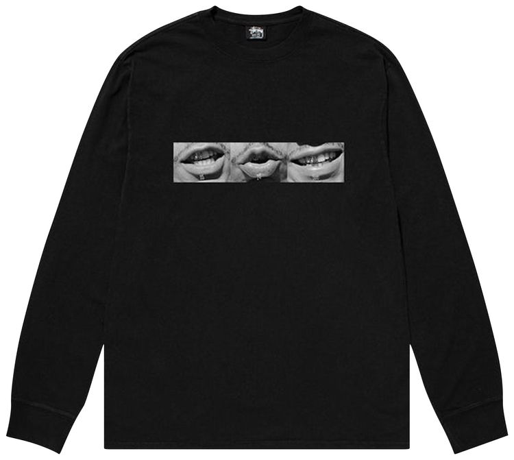 Stussy Phonetic Pigment Dyed Long Sleeve Tee Black