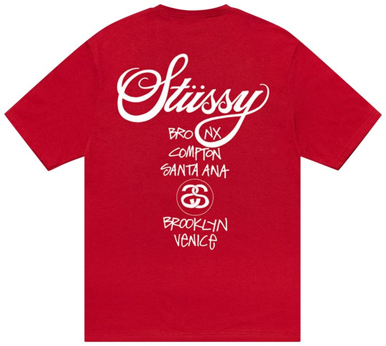 Stussy World Tour Tee Dark Red