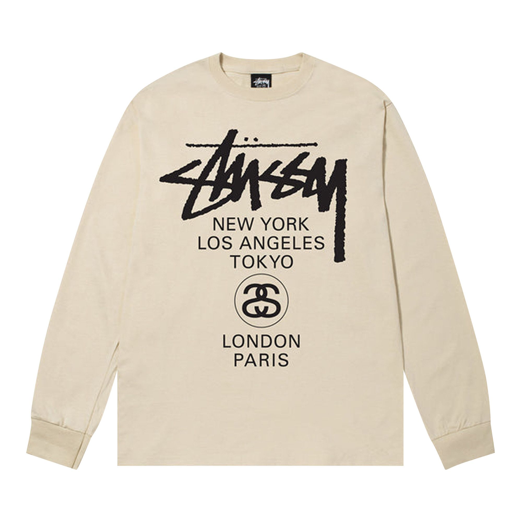 Buy Stussy World Tour Long-Sleeve Tee 'Putty' - 3993713 PUTT