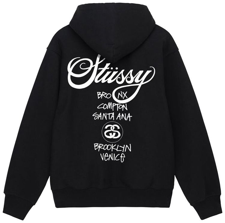 Stussy World Tour Hoodie Black