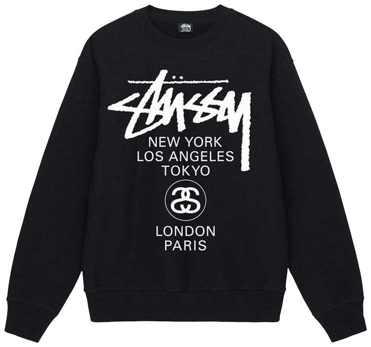 Stussy World Tour Crew Black