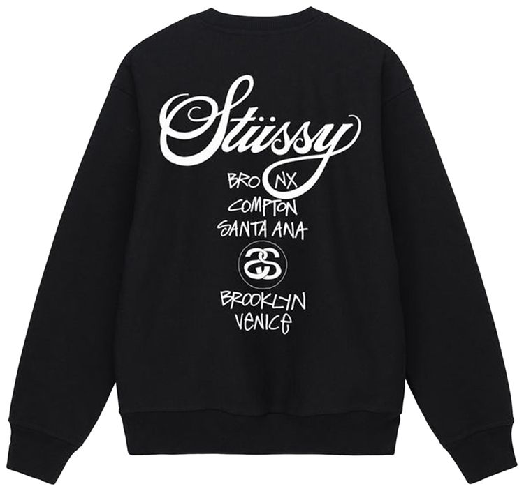 Stussy World Tour Crew Black
