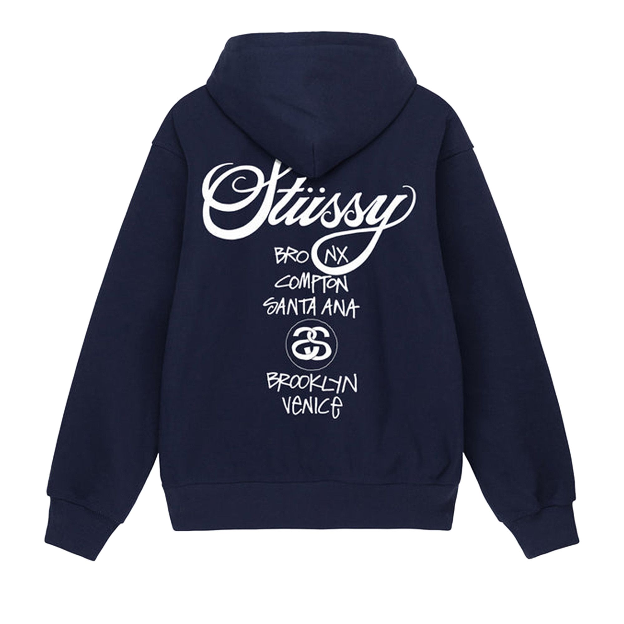 Navy stussy hoodie clearance