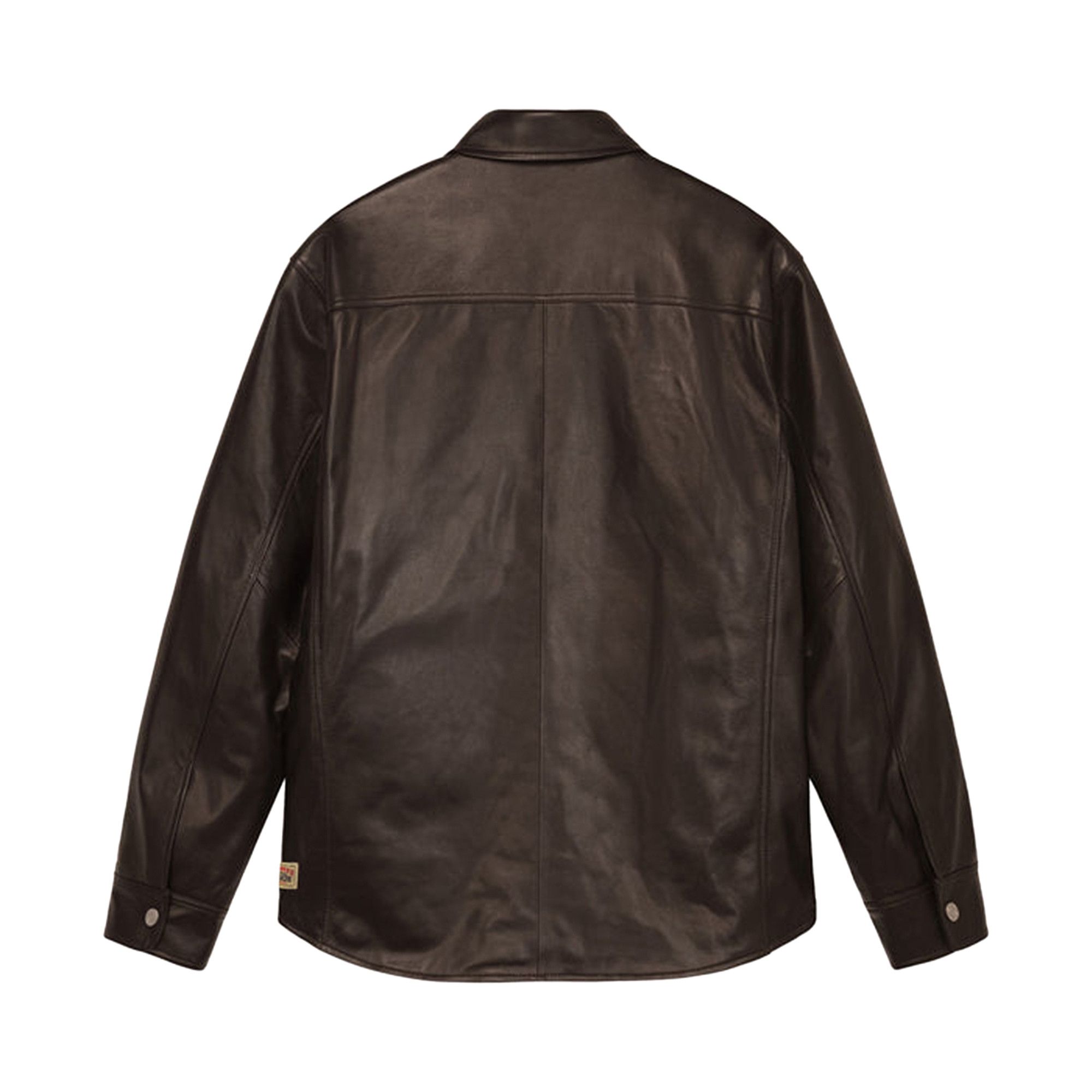 Buy Stussy Boxy Leather Overshirt 'Espresso' - 1110259 ESPR | GOAT
