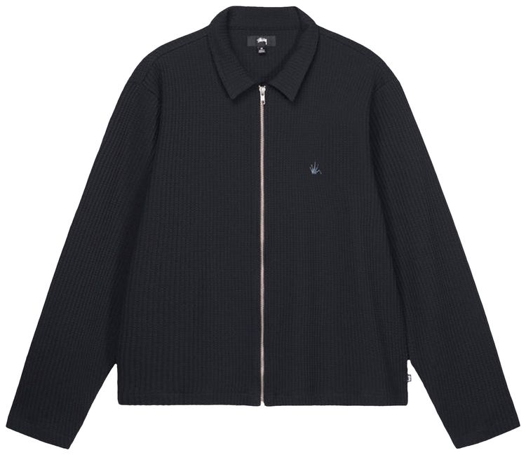 Buy Stussy Big Thermal Zip Shirt 'Black' 1140317 BLAC GOAT
