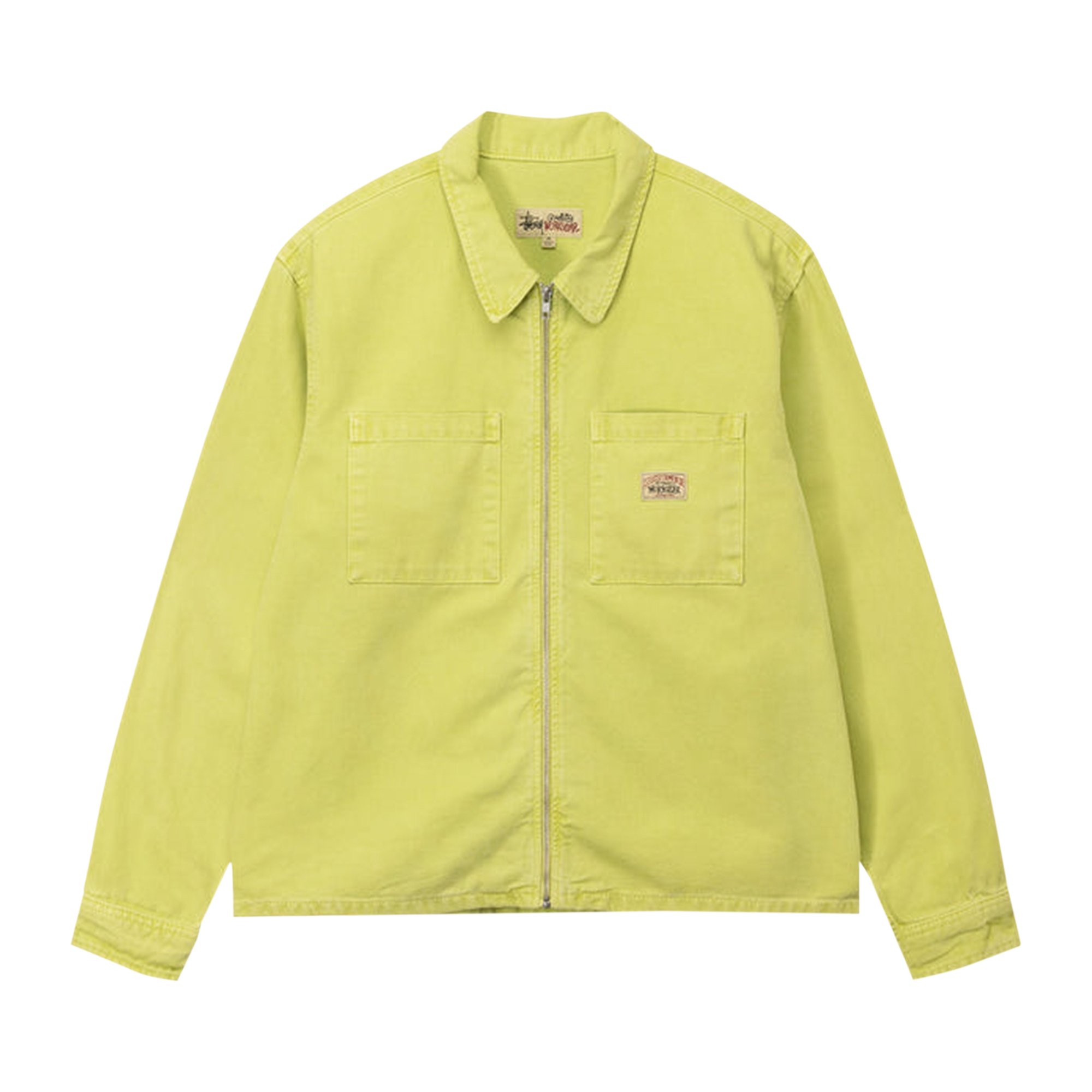 STUSSY WASHED CANVAS ZIP SHIRT L-