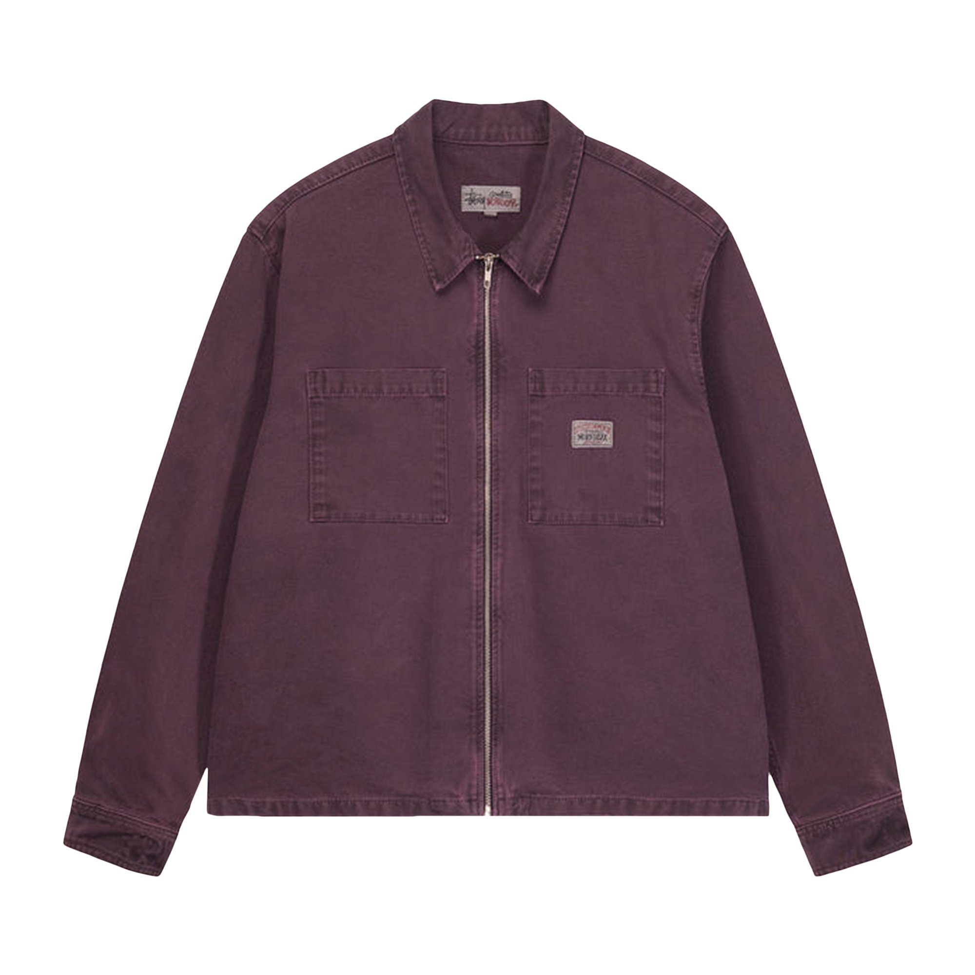 Buy Stussy Washed Canvas Zip Shirt 'Purple' - 1110264 PURP | GOAT