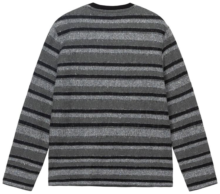 Stussy Baja Stripe Long Sleeve Crew Black