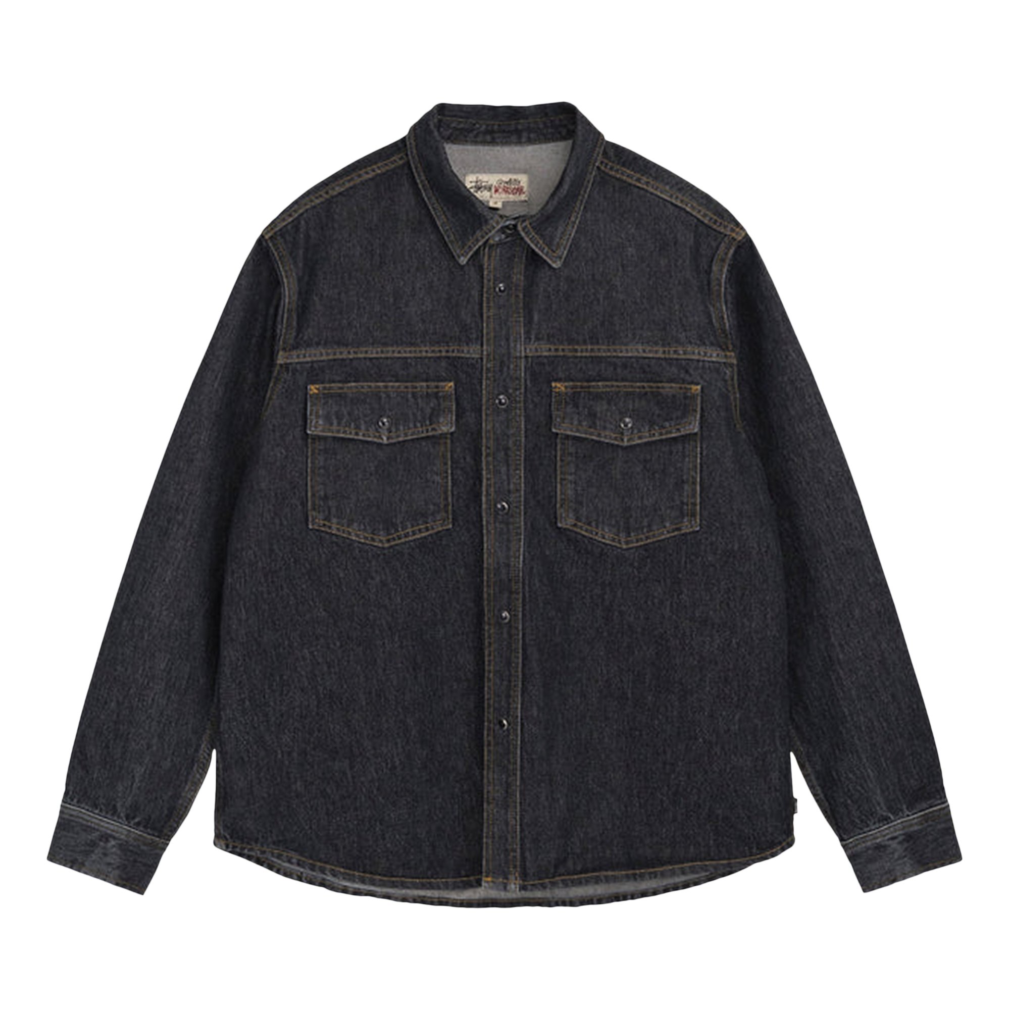 Buy Stussy Boxy Western Denim Shirt 'Washed Black' - 1110265 WABL