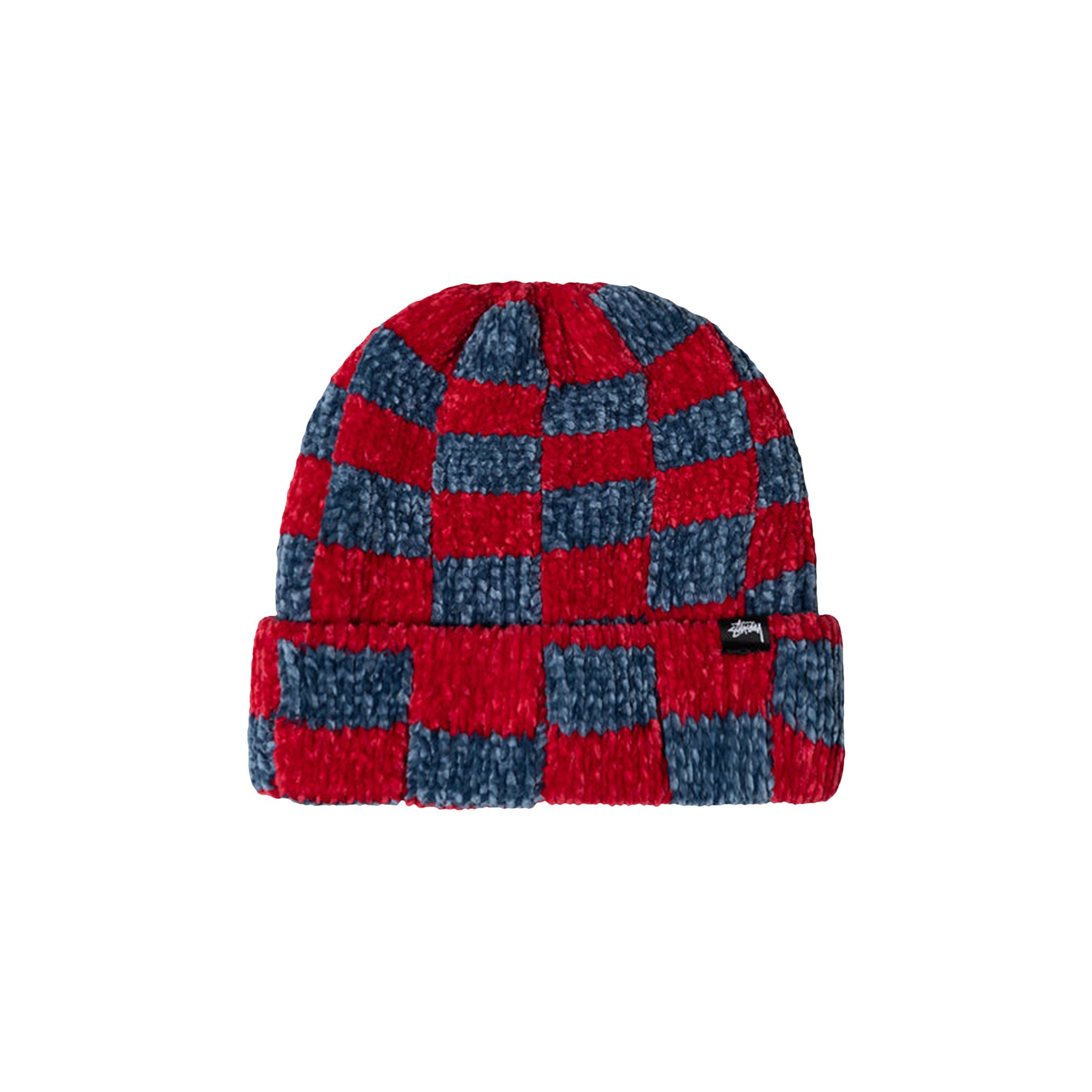 Stussy Crochet Checkered Beanie 'Red'