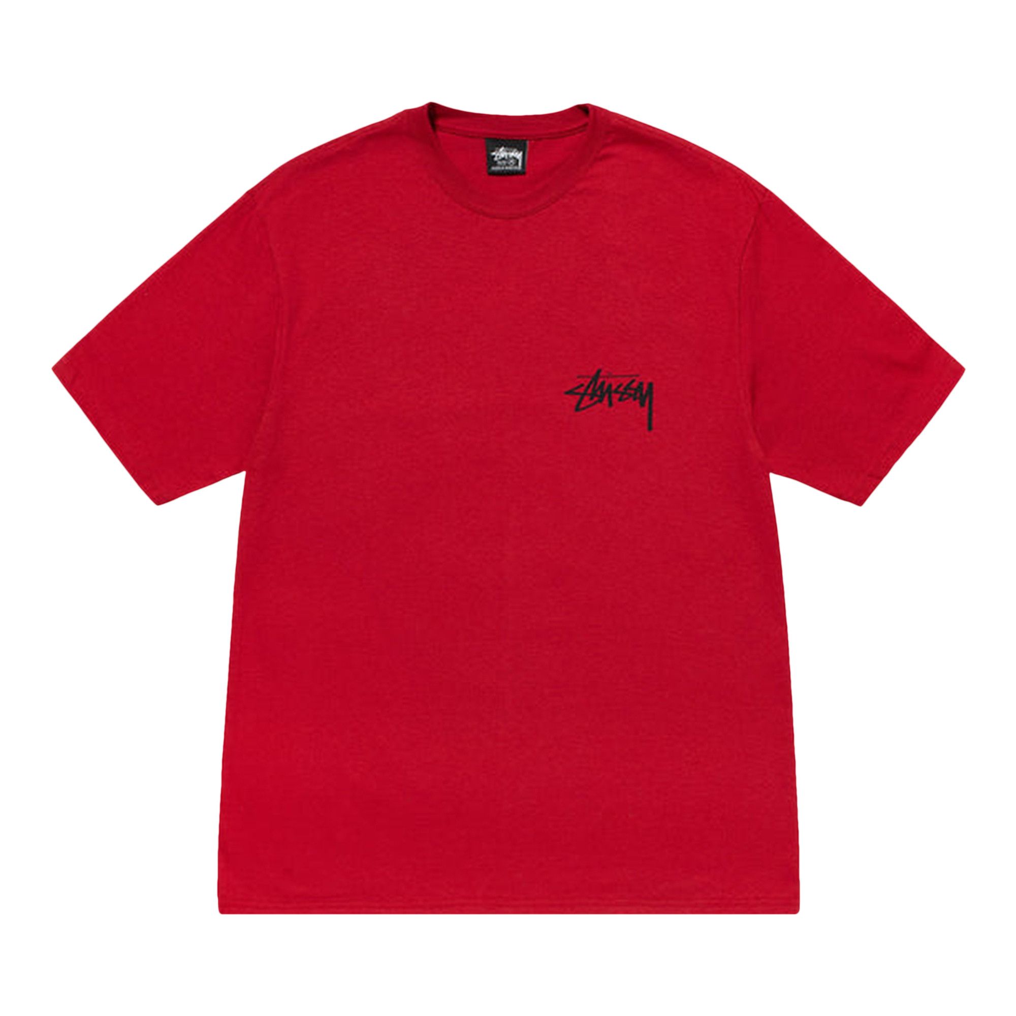 Red stussy sales t shirt