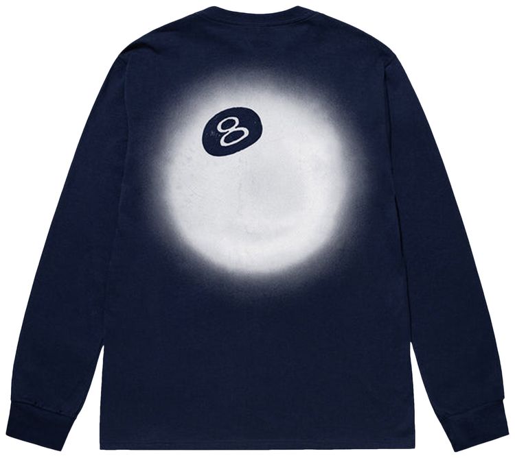 Stussy 8 Ball Fade Long Sleeve Tee Navy