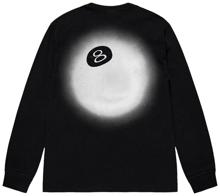 Stussy 8 Ball Fade Long Sleeve Tee Black