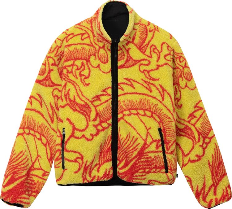 Stussy Dragon Sherpa Jacket 'Lime'