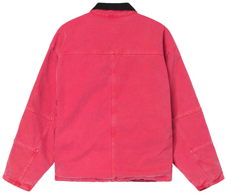 Stussy Washed Canvas Shop Jacket Hot Pink