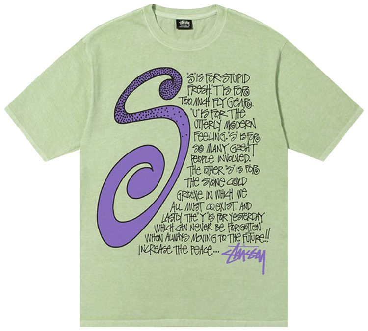 Stussy S Talk Pigment Dyed Tee Sage
