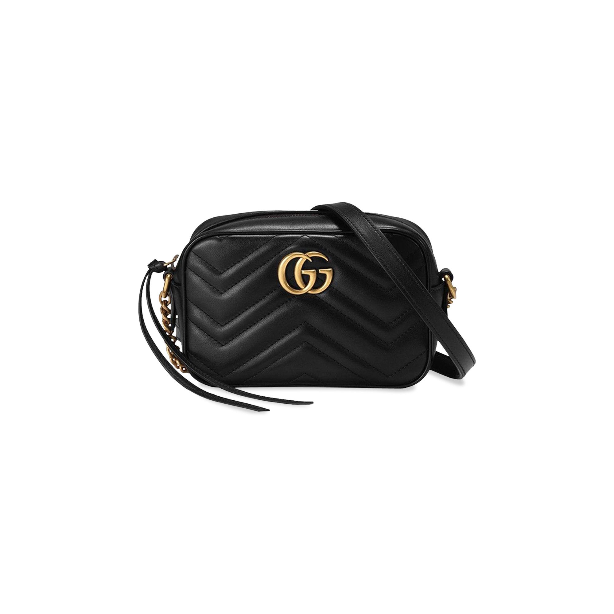 Black small gg marmont 2.0 camera bag deals