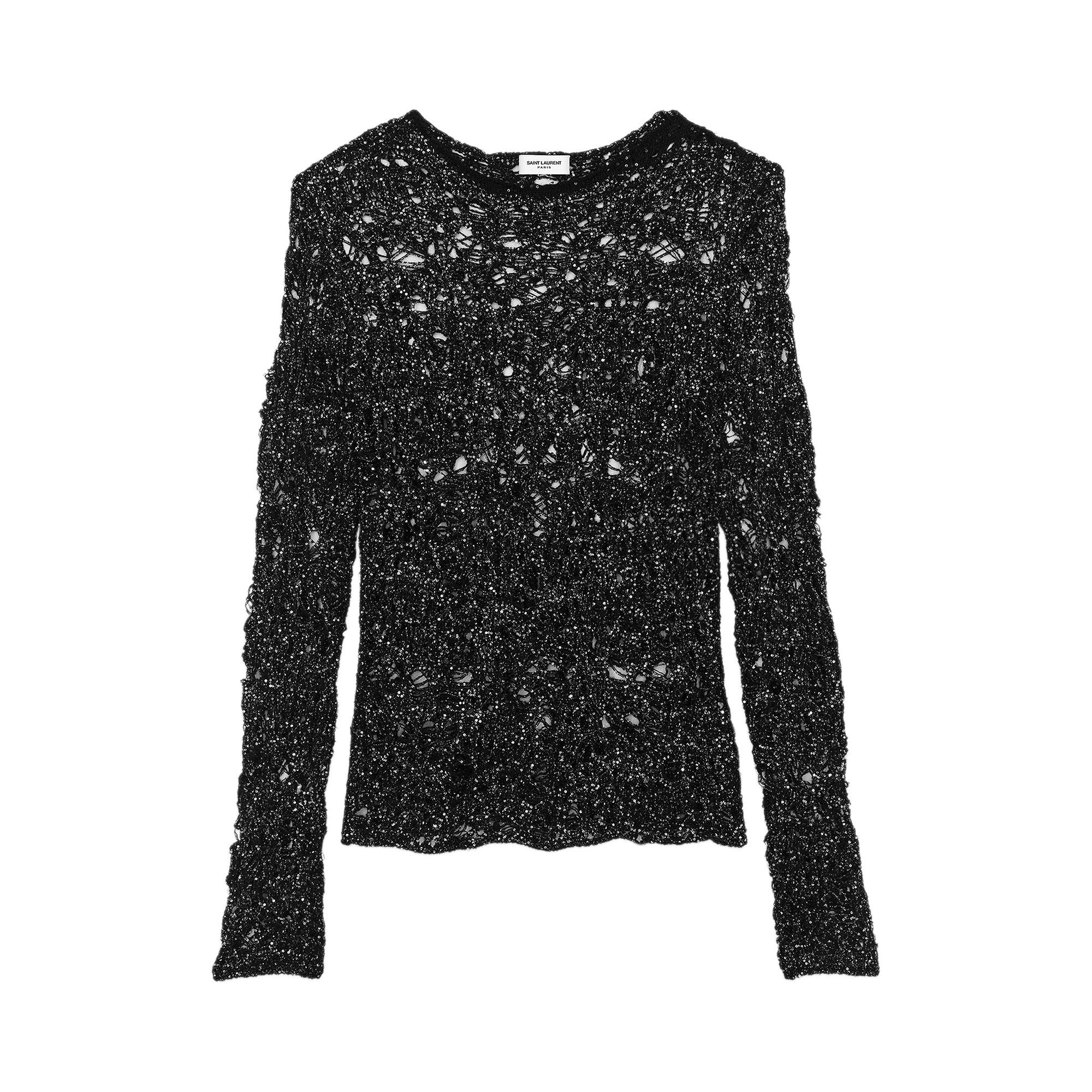 Buy Saint Laurent Pull Col Rond Black 561407 YACS2 1183 GOAT