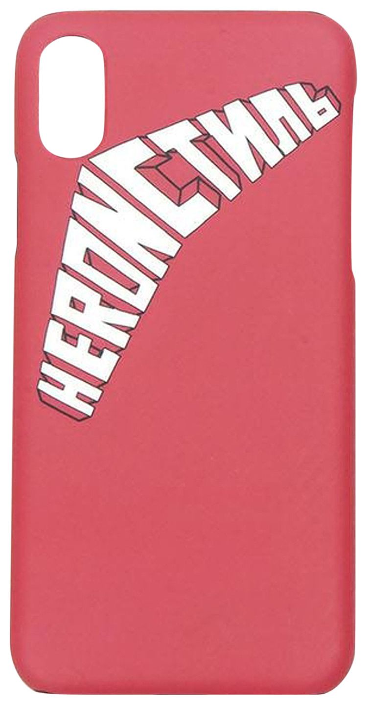 Heron Preston Style Logo iPhone XS Cover FuchsiaWhite