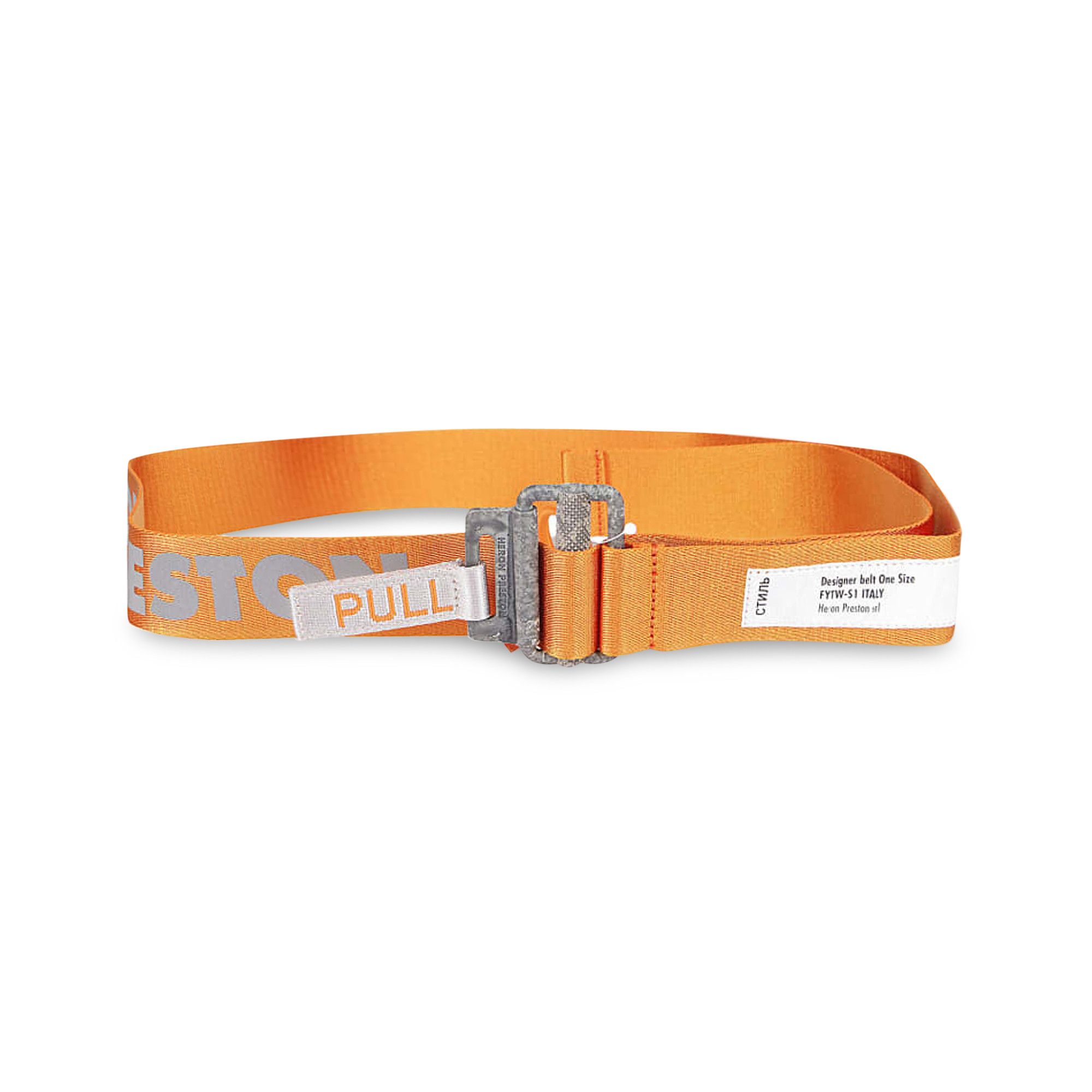 Buy Heron Preston Reflective Tape Belt Orange