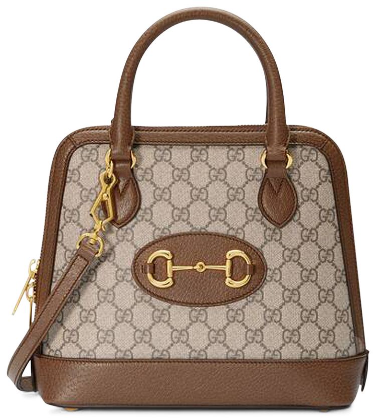 Gucci 1995 Horsebit Small Top Handle Bag BeigeBrown Sugar