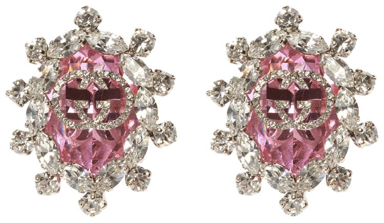 Gucci Clip On Earrings PinkSilver