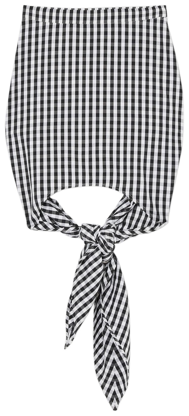 Burberry Scarf Detail Gingham Mini Skirt Black IP Pattern
