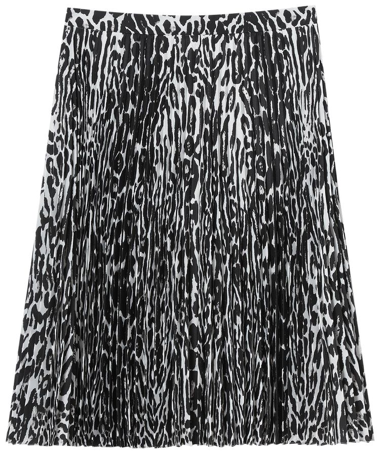 Burberry Rersby Pleated Leopard Print Skirt IP Pattern