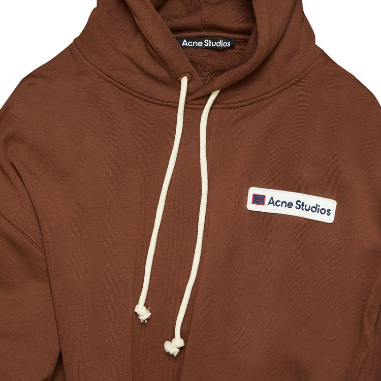 Acne Studios Logo Patch Hooded Sweatshirt Dark Brown