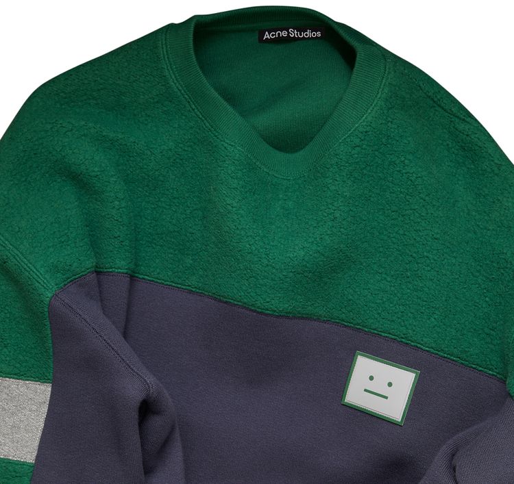 Acne Studios Contrast Panel Fleece Sweatshirt Navy