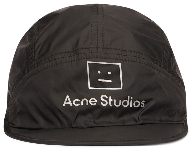 Acne Studios Reflective Logo Nylon Cap Black