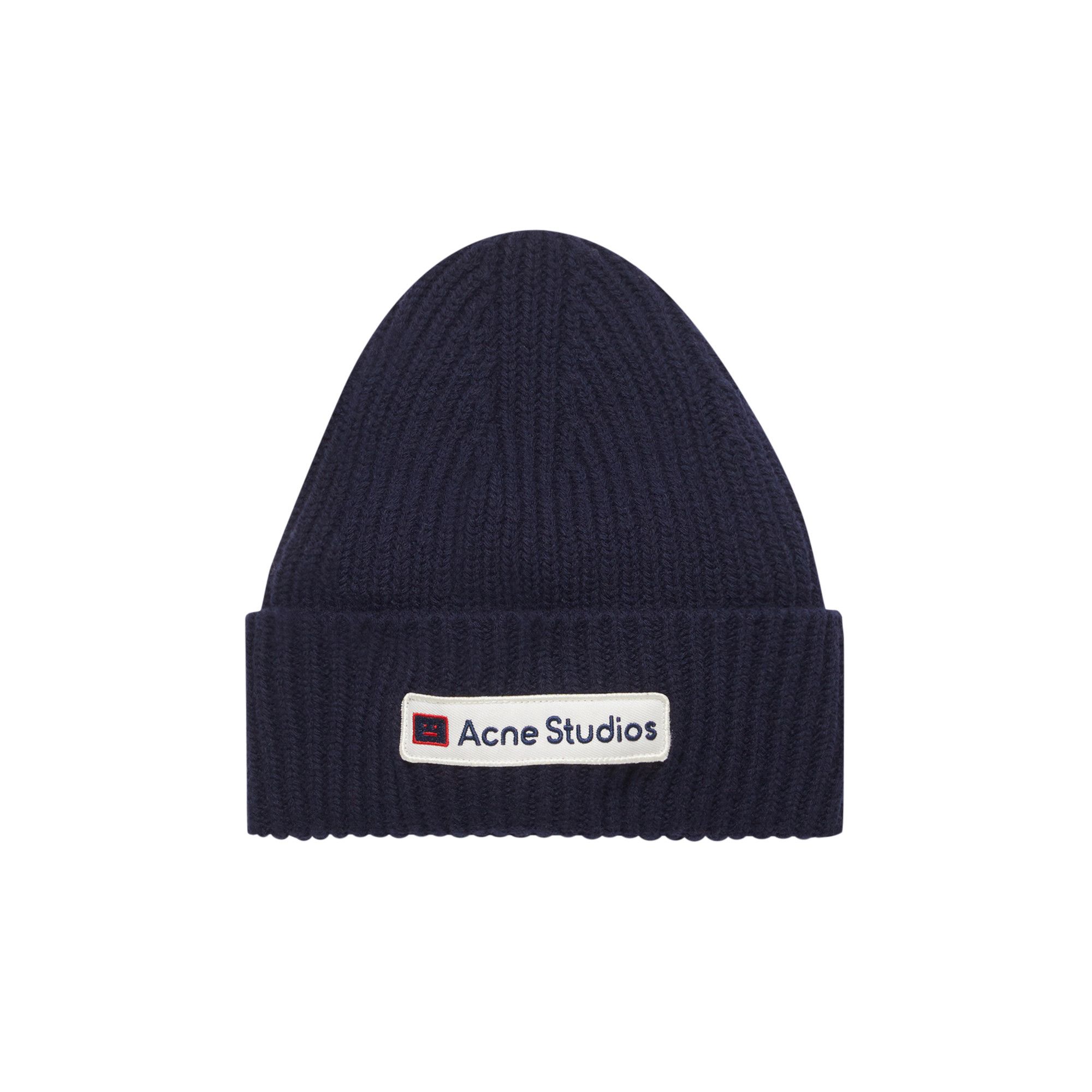 Buy Acne Studios Logo Patch Wool Beanie 'Navy' - C40102 GOAT NAVY