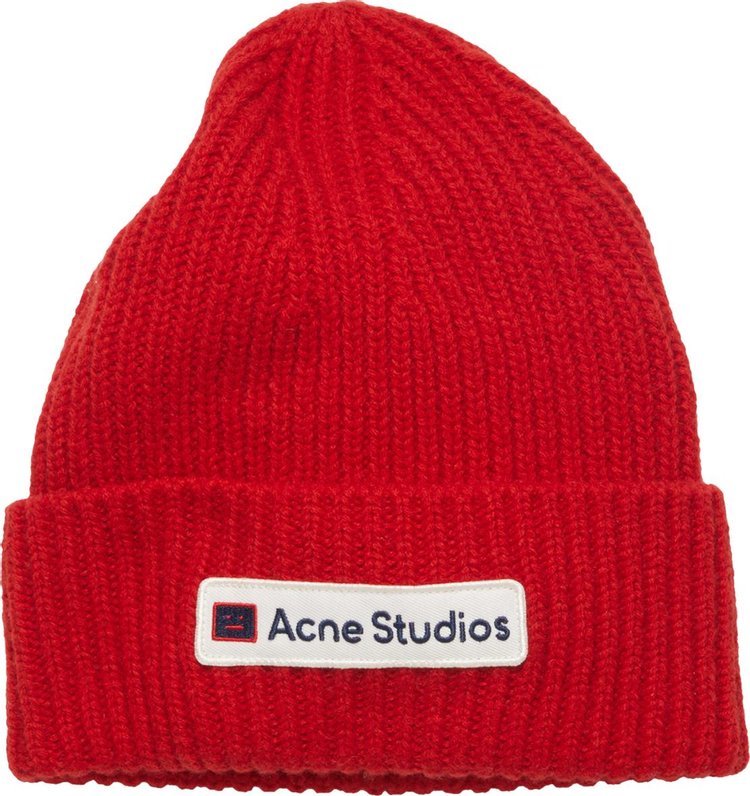 Acne Studios Logo Patch Wool Beanie 'Red'