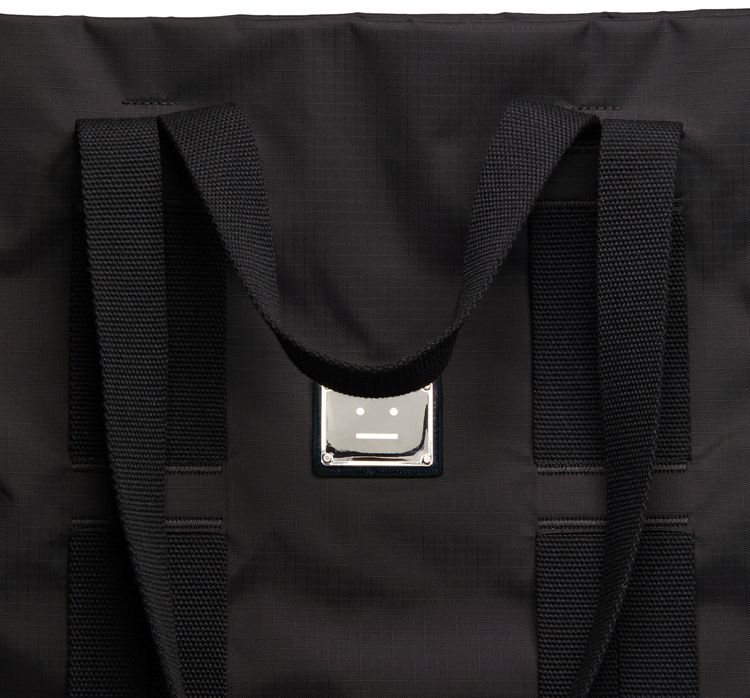 Acne Studios Logo Plaque Tote Bag Black