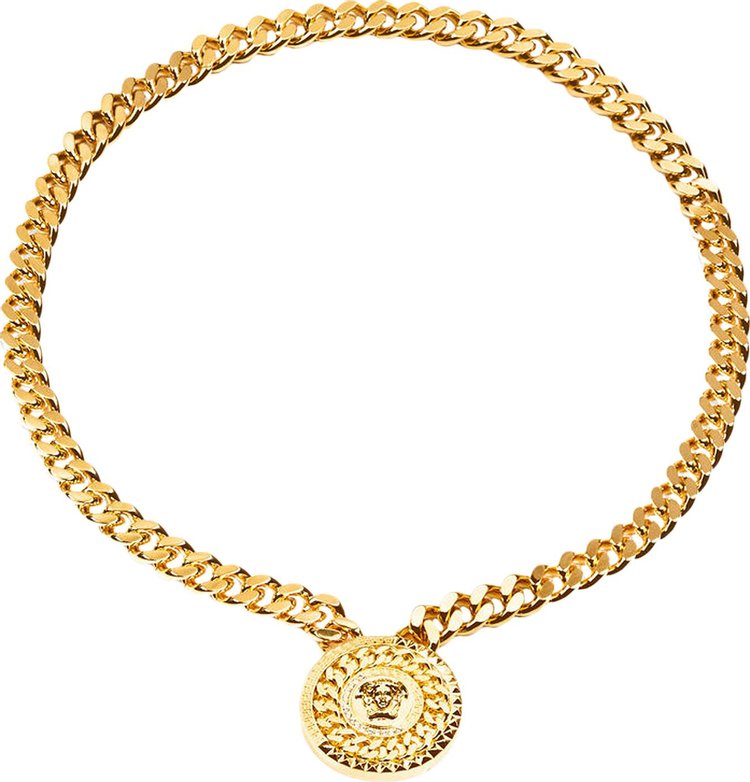 Versace Medusa Medallion Chain Necklace 'Crystal/Hot Gold'