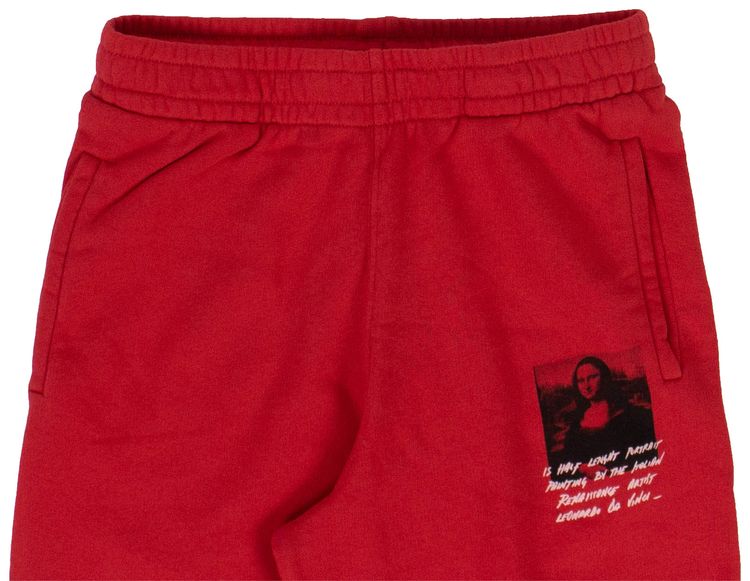 Off White Monalisa Sweat Pant Red