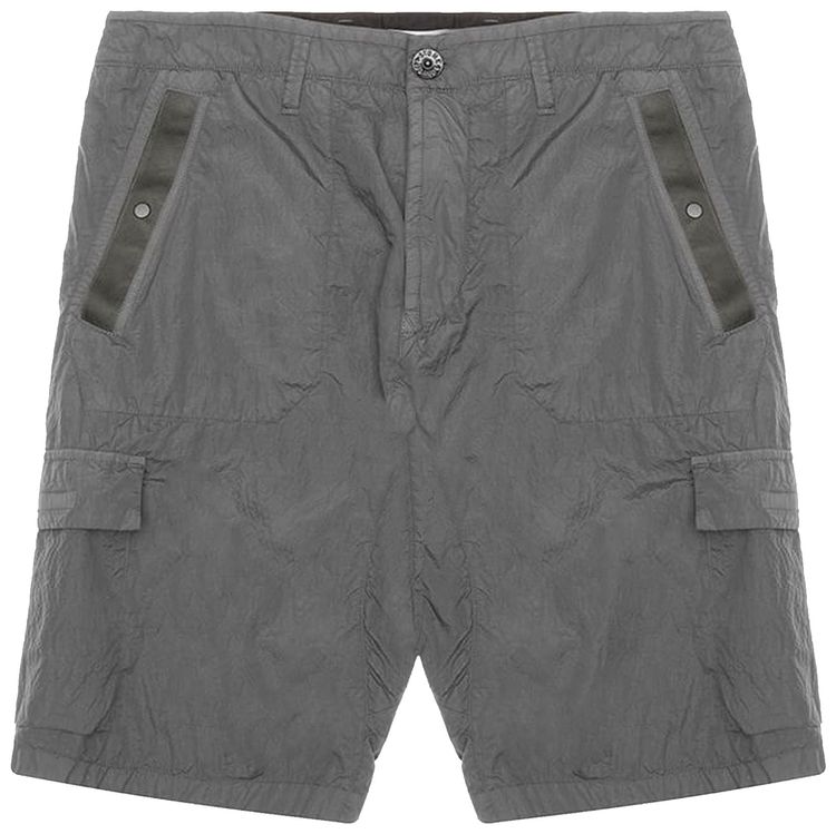 Stone Island Seersucker Bermuda Cargo Shorts Dust Grey