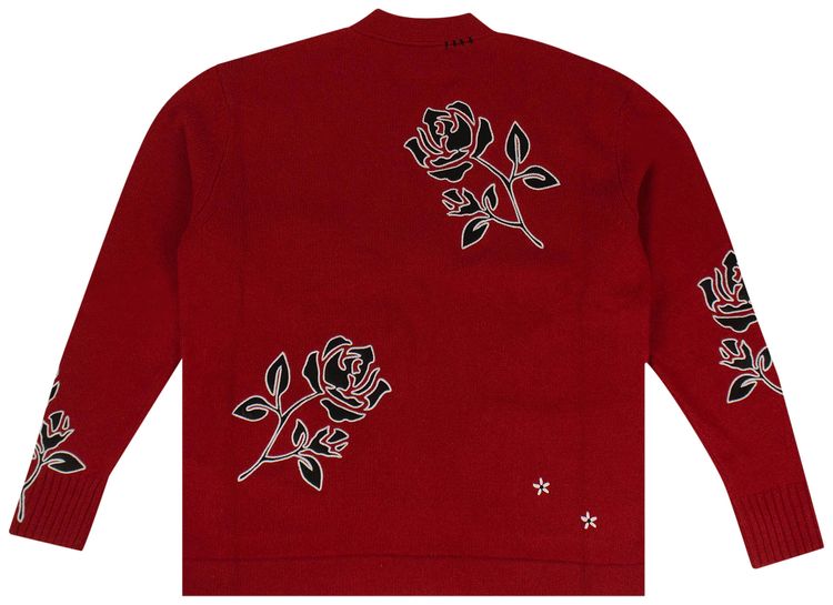 Amiri Cashmere Blend Cardigan Sweater RedBlack