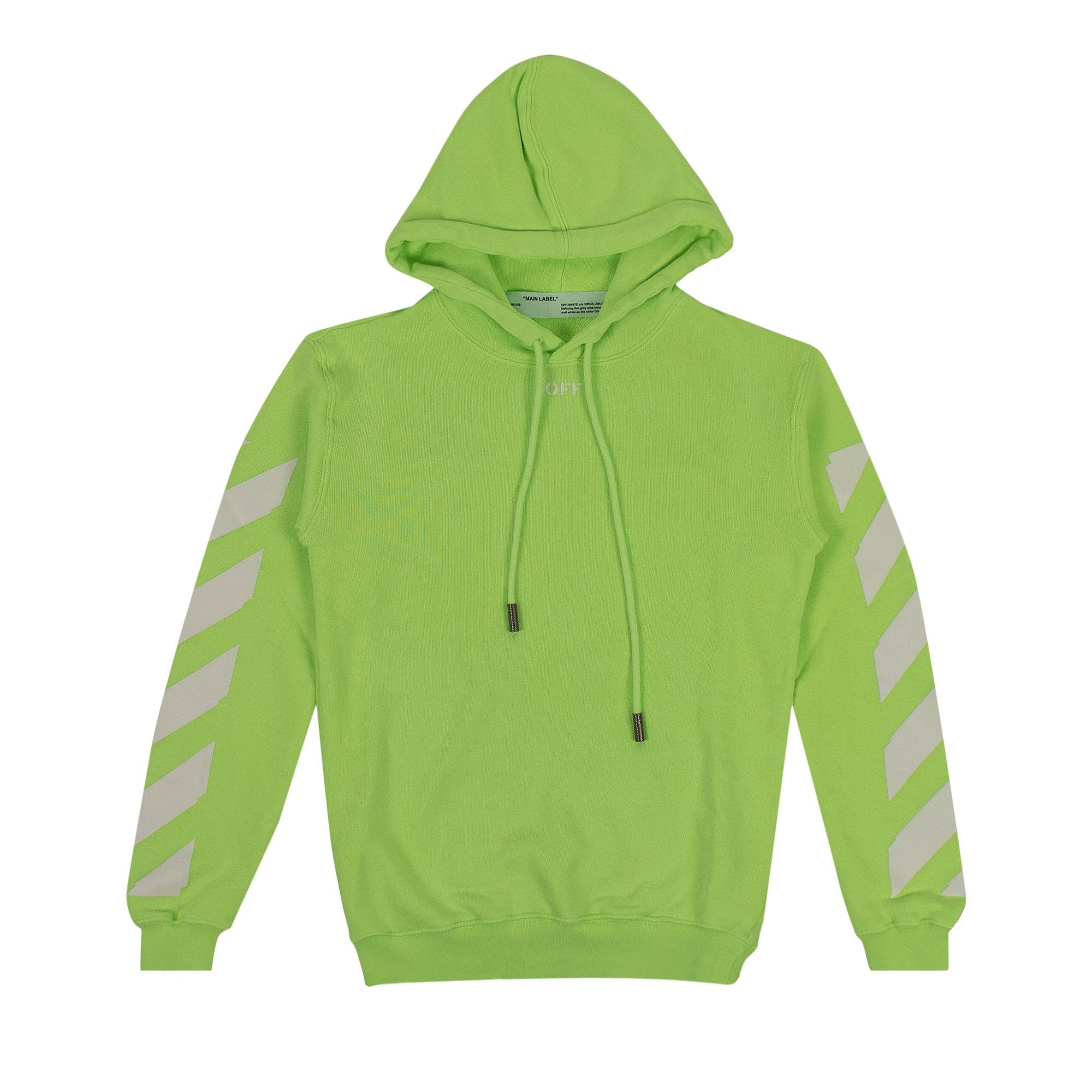 Buy Off White Diagonal Stripe Hoodie Green OWBB032S19D970836262 GOAT