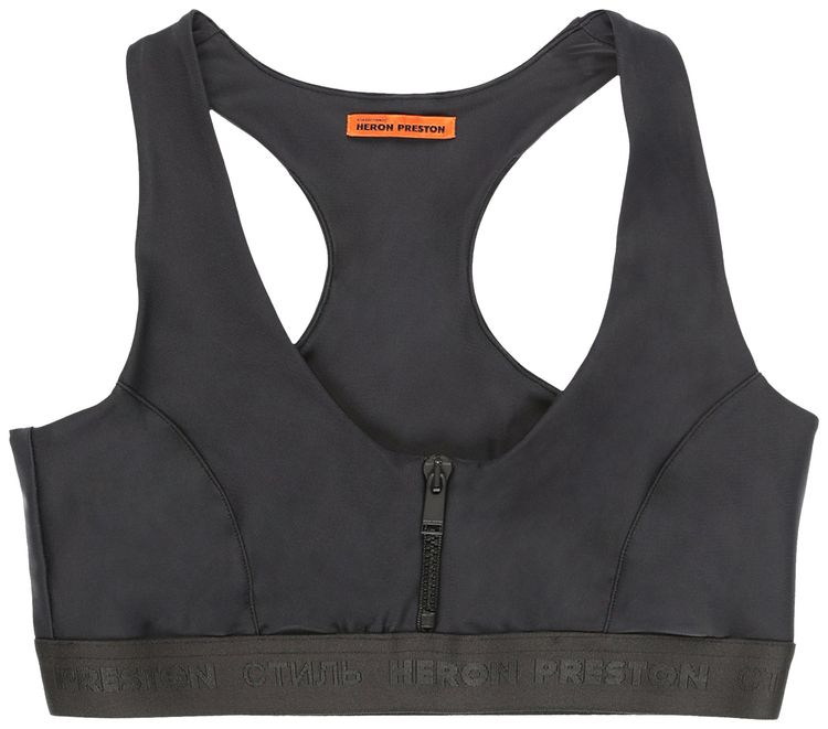Heron Preston Elastic Zipper Top Black