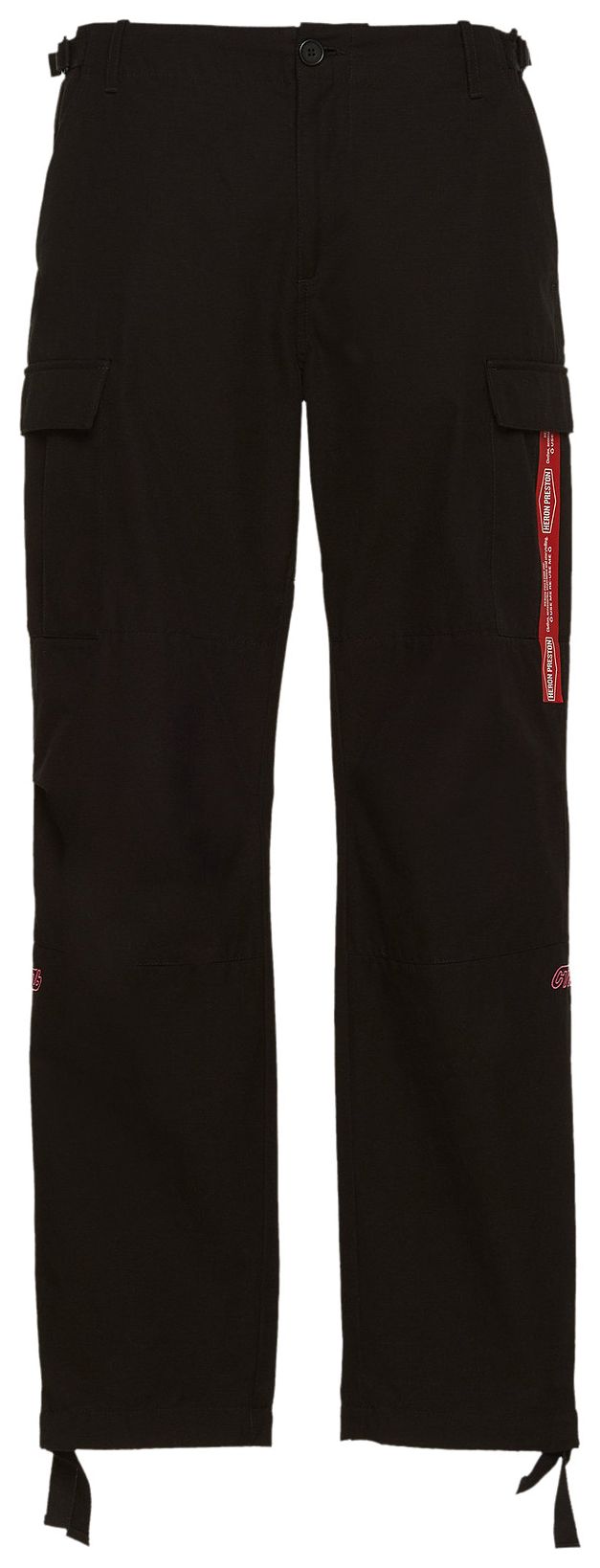 Heron Preston Tape Logo Cargo Pants BlackRed